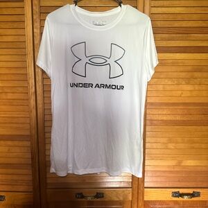 Under Armour White Short Sleeve Logo Performance Tee